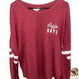 Maurice’s coffee days whiskey nights long sleeve top large